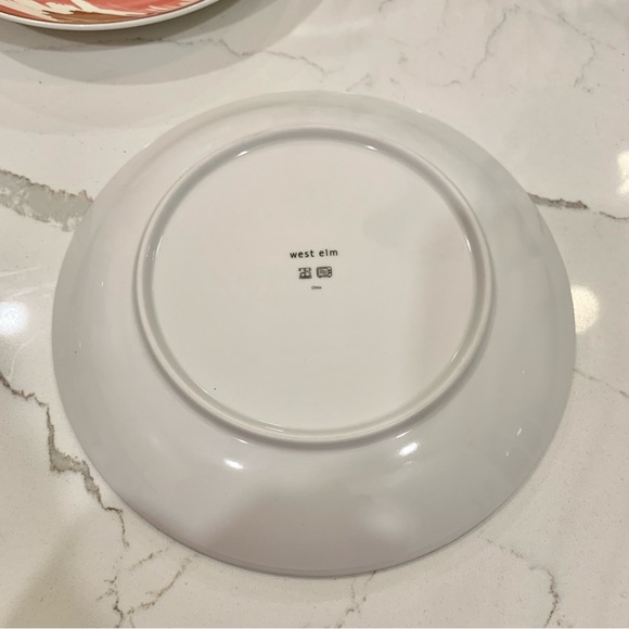 Blue Pink Gold Abstract Brush Strokes Salad Plate 9” - Picture 6 of 7